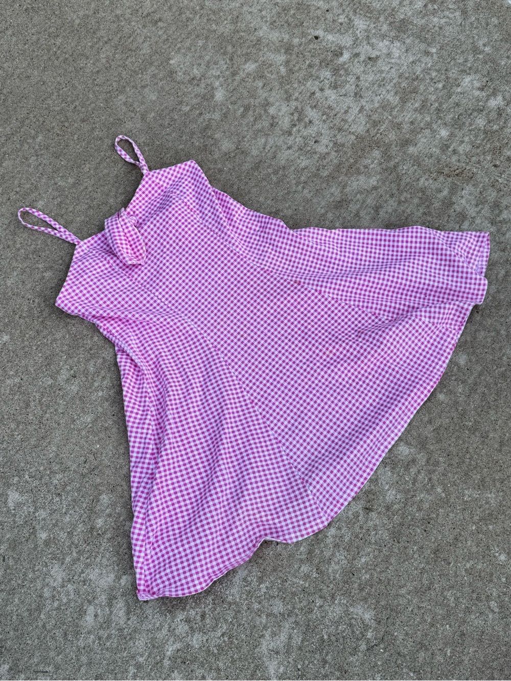 Vintage Pink Gingham Spaghetti Strap Sundress Size 10/12 USA - Picture 2 of 5